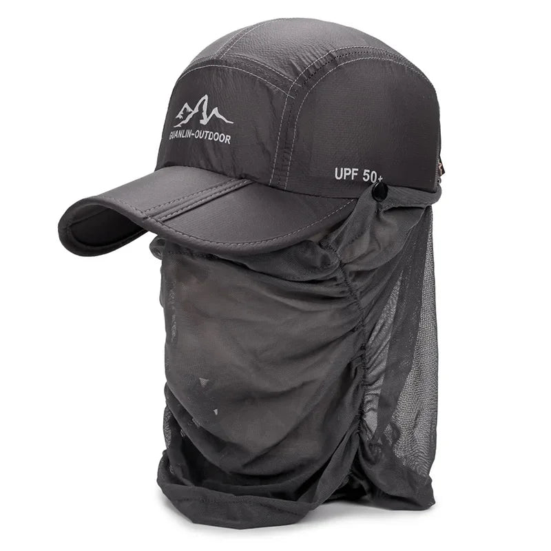 Gorra Plegable UV Con Cubierta Facial/Cuello
