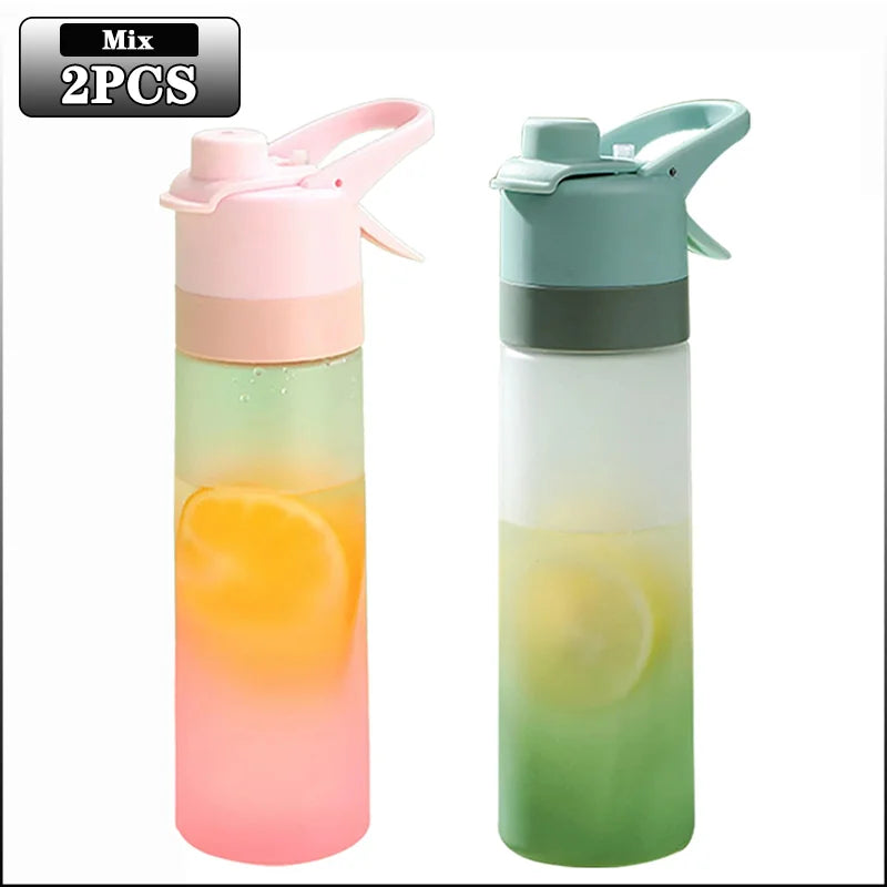 Botella De Agua Con Pulverizador De Niebla Refrescante, 650Ml