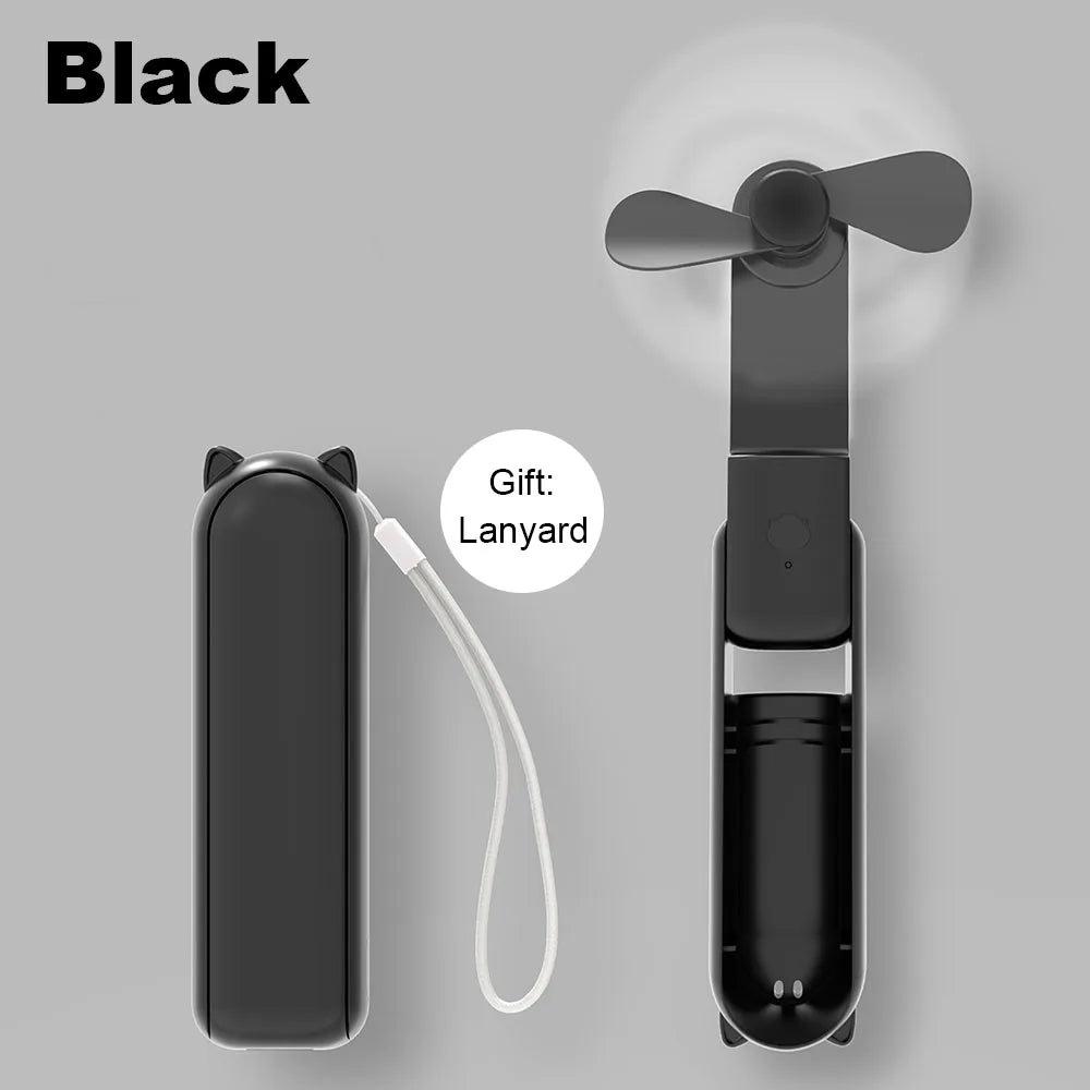 Mini Ventilador De Mano Con Power Bank 2.000Mah