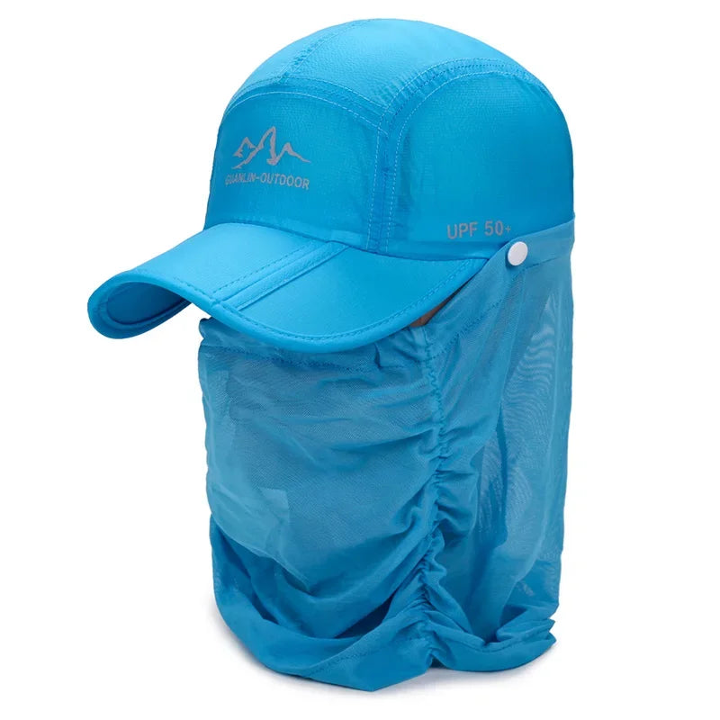 Gorra Plegable UV Con Cubierta Facial/Cuello