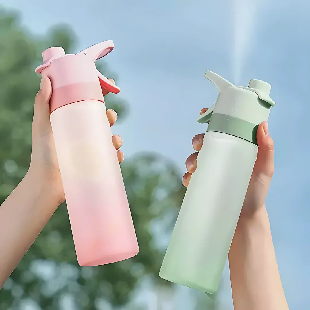 Botella De Agua Con Pulverizador De Niebla Refrescante, 650Ml