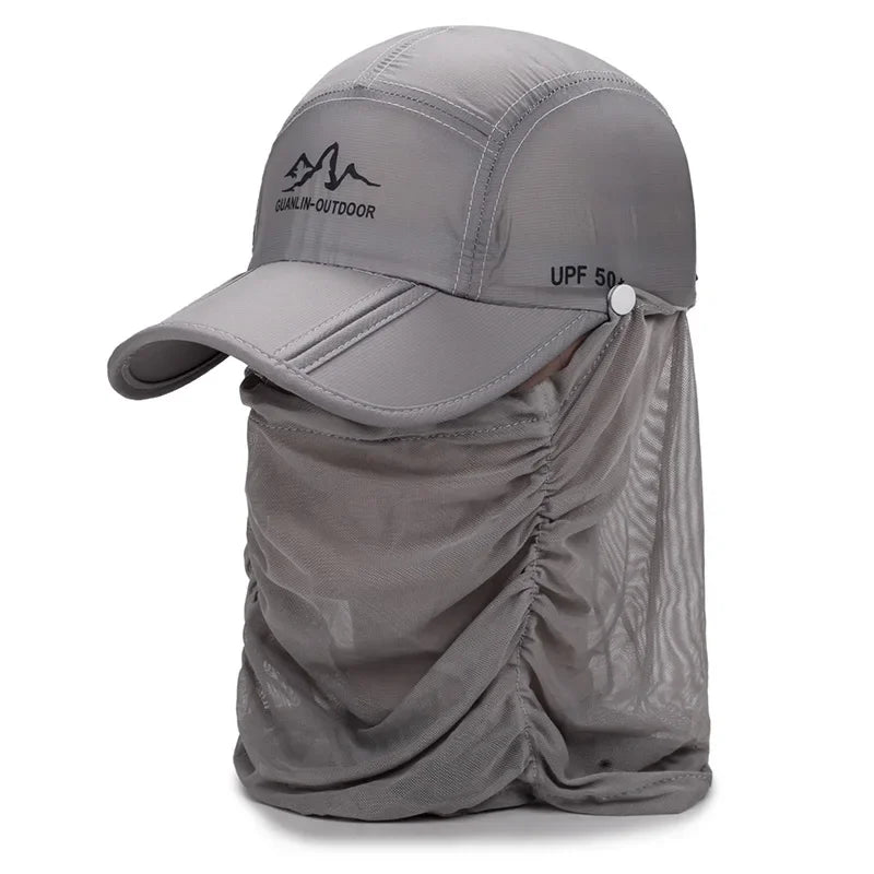 Gorra Plegable UV Con Cubierta Facial/Cuello