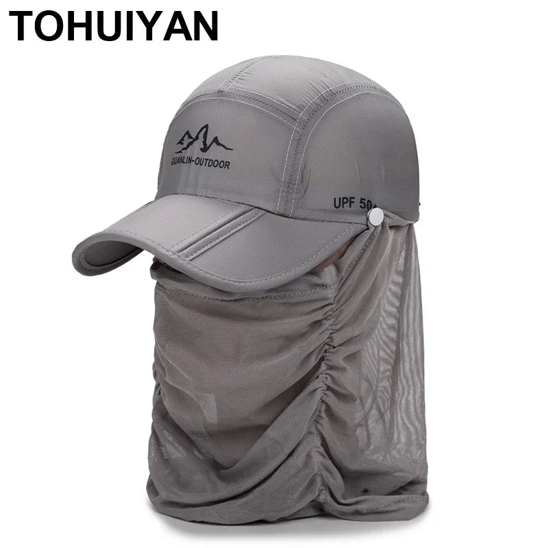 Gorra Plegable UV Con Cubierta Facial/Cuello