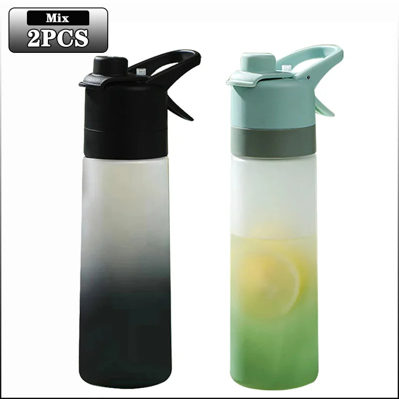 Botella De Agua Con Pulverizador De Niebla Refrescante, 650Ml