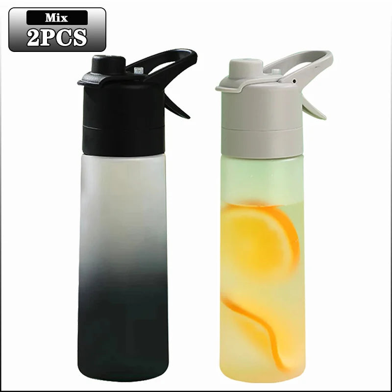 Botella De Agua Con Pulverizador De Niebla Refrescante, 650Ml