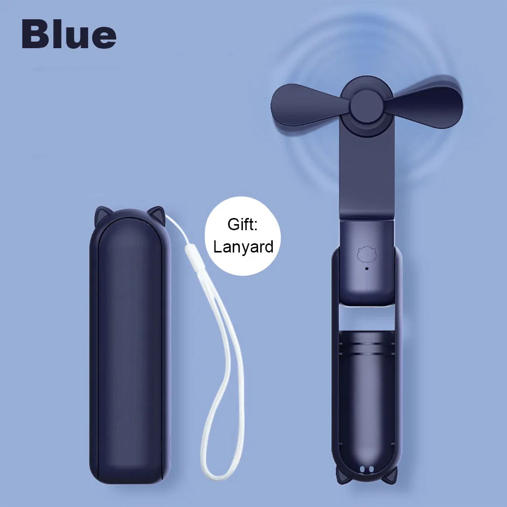 Mini Ventilador De Mano Con Power Bank 2.000Mah