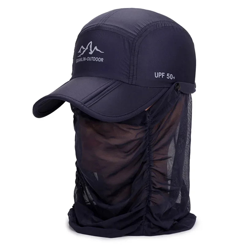 Gorra Plegable UV Con Cubierta Facial/Cuello