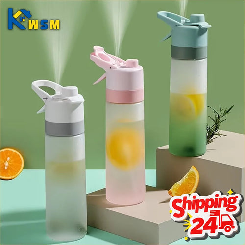 Botella De Agua Con Pulverizador De Niebla Refrescante, 650Ml