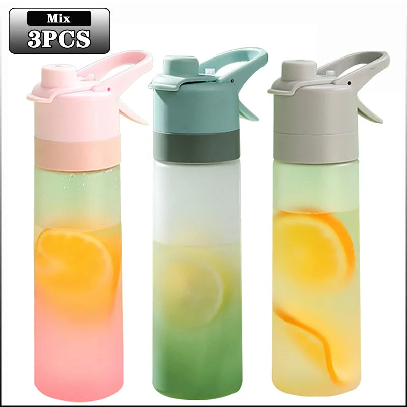 Botella De Agua Con Pulverizador De Niebla Refrescante, 650Ml