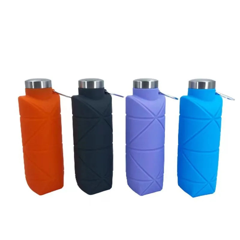 Botella De Agua Plegable De Silicona, Forma Diamante