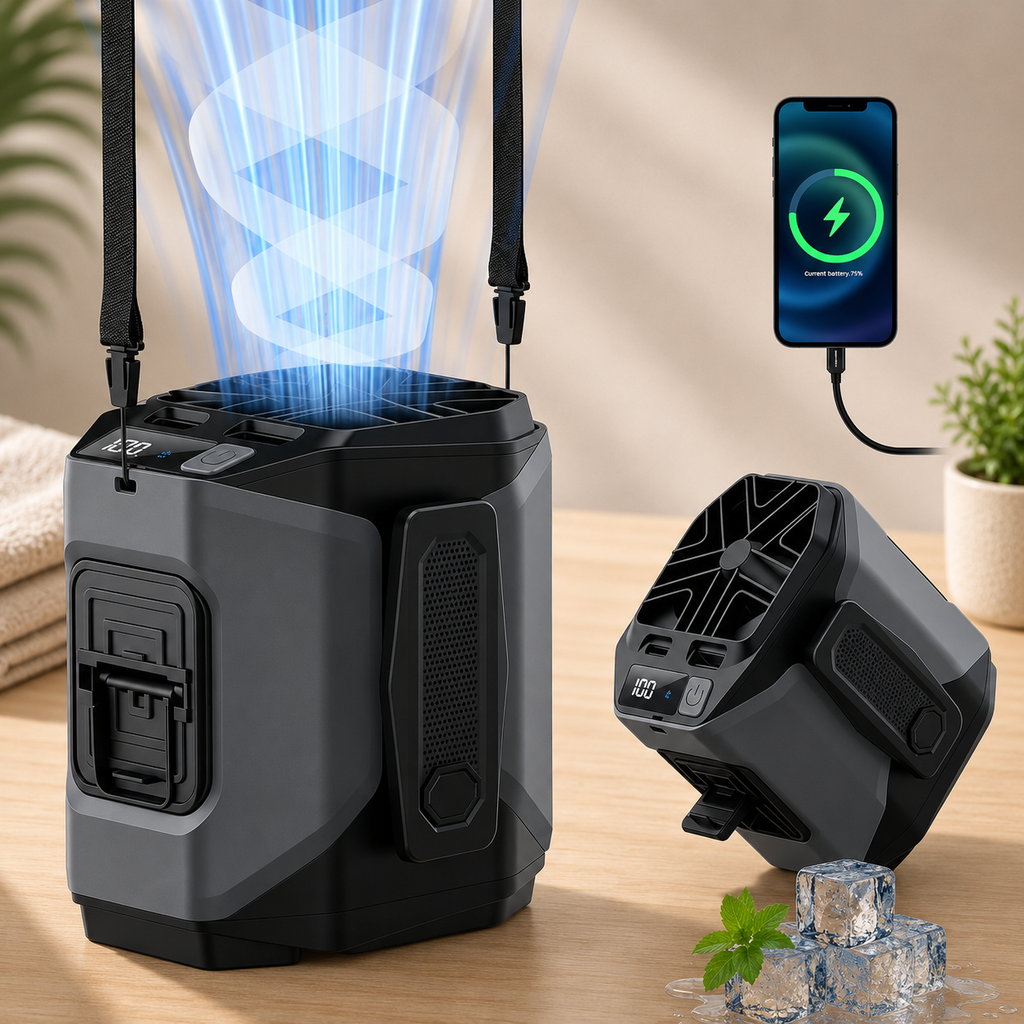 Ventilador De Cintura 20.000Mah, 5 Velocidades, Ligero, 40H Autonomía