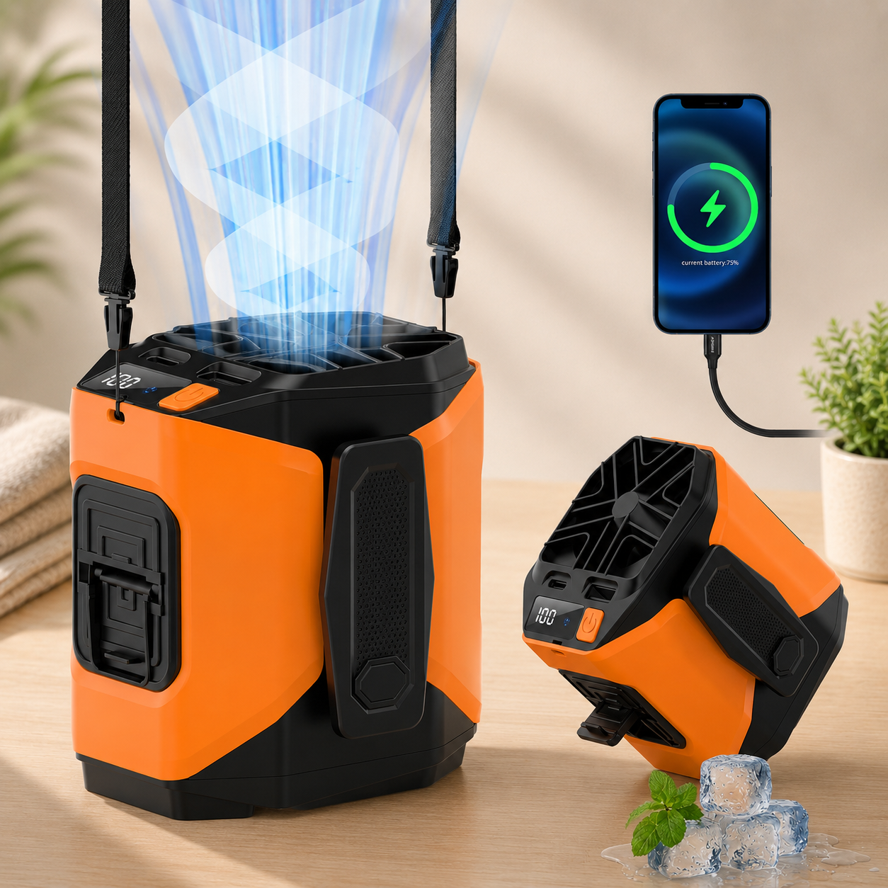 Ventilador De Cintura 20.000Mah, 5 Velocidades, Ligero, 40H Autonomía