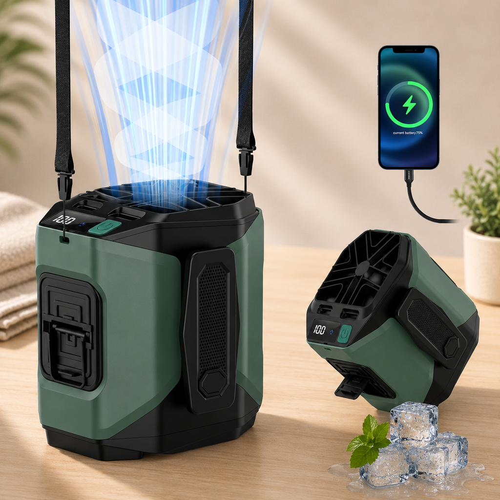 Ventilador De Cintura 20.000Mah, 5 Velocidades, Ligero, 40H Autonomía